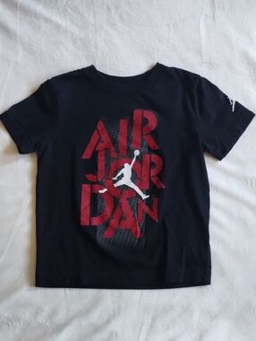 Jordan Black Short-Sleeve Tee with Red 'Air Jordan' Graphic